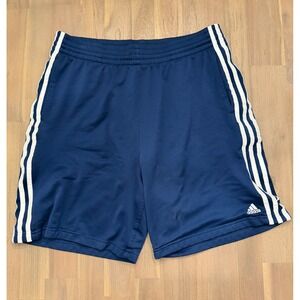 Adidas Men's Navy Blue Athletic Shorts Climalite Size L